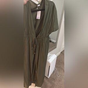 Elegant Olive Green Women's Dress